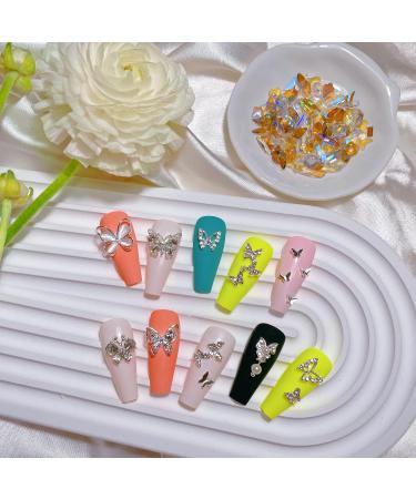 90 PCS 3D Butterfly Nail Rhinestones Charms - Silver Metal Acrylic Nail Art Gems Set - Buy Online on GoSupps.com