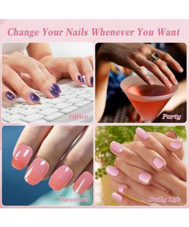  BoloShine Pack of 20 UV gel nail films semi-cured self-adhesive gel for women and girls French simplicity - Buy Online on GoSupps.com