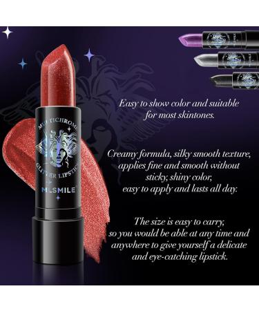Glitter Lipstick - Pearlized Shimmer Metallic Lip Color | Long Lasting Moisturizing & Waterproof (04#Rose - Buy Online on GoSupps.com