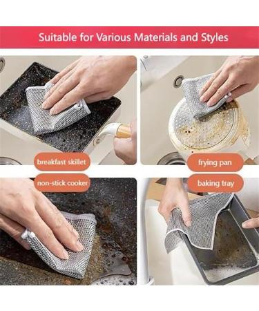 Circularcite Multipurpose Wire Miracle Cleaning Cloths Wire Weaving Cleaning Cloth Circularite Cleaning Pads Circularite Scrubbing Cloths Non Scratch Wire Dishcloth for Wet and Dry (Green 8Pcs) Green 8Pcs - Buy Online on GoSupps.com