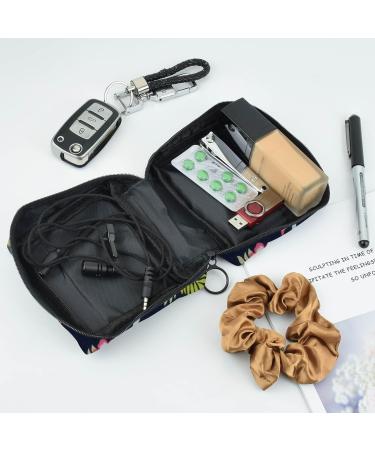 Sanitary Napkin Storage Bag & Menstrual Cup Pouch - Black Flamingo Print | Portable Feminine Period Pouch for Girls & Women - Buy Online on GoSupps.com