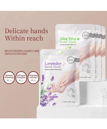 Masque Mains Aloe Vera & Lavande - 6 Pi ces - Gants Hydratants Et Nourrissants Pour Mains S ches Et Gerc es - Extraits Naturels - Soin R parateur Et Adoucissant Pour Hommes Et Femmes - Buy Online on GoSupps.com