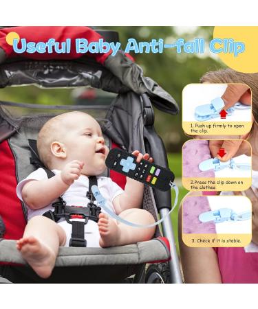 Silicone Remote Teething Toy with Pacifier Clip for Babies 3-12 Months - Sensory Chew Toy for Infant Toddlers - Black - Buy Online on GoSupps.com