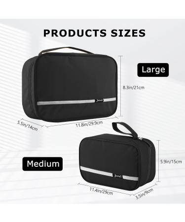 Homchen Hanging Travel Toiletry Bag - Waterproof Portable Cosmetic Wash Bag for Men and Women (L Black) - Buy Online on GoSupps.com