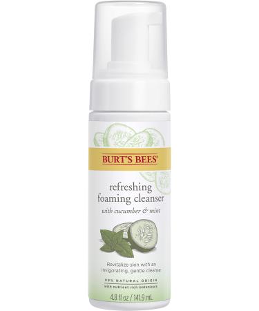 Burt's Bees Refreshing Foaming Cleanser and Natural Face Wash with Cucumber and Mint  4.8 Fl Oz