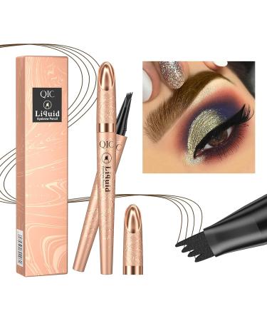 Eyebrow Pencil with 4 Micro-Fork Tips Long-Lasting and Smudge-Proof Eyebrow Pencil for Natural and Defined Brows (Light Brown) - Buy Online on GoSupps.com