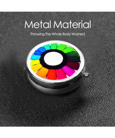 Shop Colored Crayon Circles Round Pill Box - 3 Compartment Portable Organizer for Travel & Purse - Buy Online on GoSupps.com