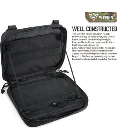 WYNEX Tactical Admin Molle Pouch - 1000D Nylon EDC Utility Bag, Waterproof Black - Buy Online on GoSupps.com