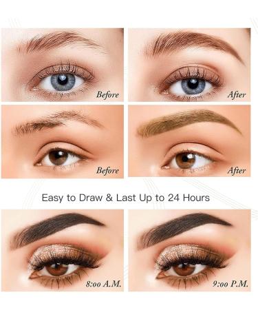 Eyebrow Pen 4 Tipped Waterproof Brow Pen Liquid Eyebrow Pencil Smudge-Proof Brow Pencil Long-Lasting Creates Natural Looking Brows Effortlessly 4 Colors - Buy Online on GoSupps.com
