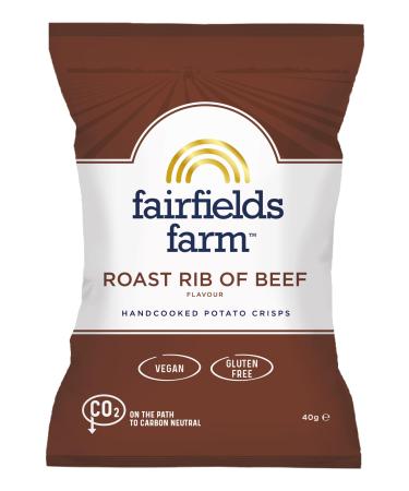 Fairfields Farm Crisps - Roast Rib of Beef Flavour Hand Cooked Potato Crisps 40g | Pack of 10