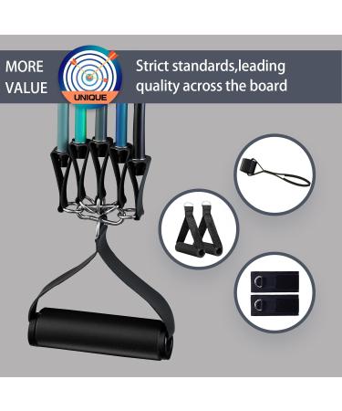 WEUE Resistance Band Safety Tube Set for Fitness Workout - Up to 150lbs, Foam Handles, Ankle Straps, Door Anchor - Ideal for Men and Women - Gym and Home Exercise - Buy Online on GoSupps.com