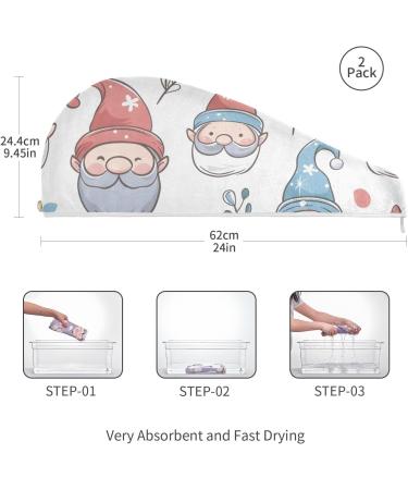 Christmas Elf Hair Towel 2 Pack - Super Absorbent Hair Turbans for Quick Drying | Perfect Holiday Gift for Women & Girls - Buy Online on GoSupps.com