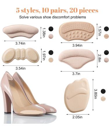10 Pairs Heel Pads - Comfort Shoe Inserts for Men & Women | Anti-Slip Heel Grips for Loose Shoes & Pain Relief - Buy Online on GoSupps.com