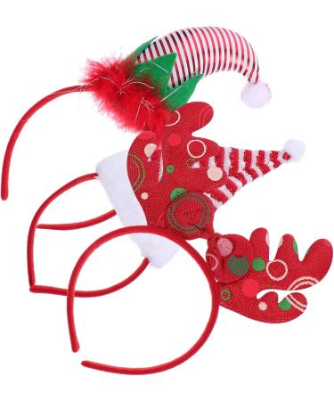 FRCOLOR Christmas Reindeer Antlers Headband Elf Headband Christmas Hat Headband Feather Headband Festival Santa Hat Headband - Buy Online on GoSupps.com