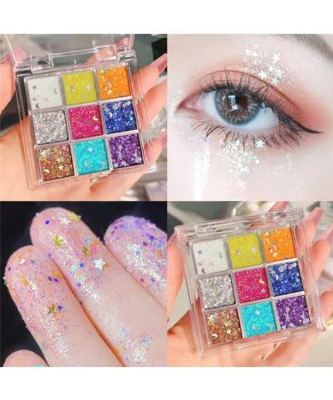  HADAVAKA Glitter Eyeshadow Palette Neon Eye Shadow Makeup 9 Color Eye Shadow Palettes For Stunning Palette Eye Glitter Makeup Glitter Shimmer Eye Make-up for Eyes Face Lips Body (03#) - Buy Online on GoSupps.com