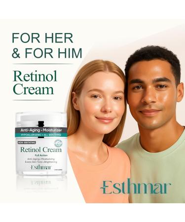 ESTHMAR Retinol Face & Neck Cream Anti-Aging Night Moisturizer with Hyaluronic Acid Vitamin E & Aloe Vera Reduces Wrinkles Fine Lines & Dark Spots Hydrating for All Skin Types - Buy Online on GoSupps.com