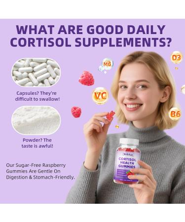 Cortisol Supplements for Women Sugar-Free Cortisol Gummies with Ashwagandha Magnesium L-theanine Rhodiola Rosea for Mood Focus Zzz Support-Vegan Raspberry Flavor 60 Count 60 Count (Pack of 1) - Buy Online on GoSupps.com