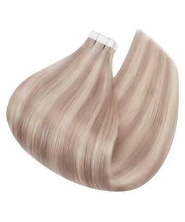 UGEAT Ashblond Tape-In Extensions - 55cm Real Hair #18/613 - 20 Pieces 50g Invisible Ash Brown & Bleichblond - Buy Online on GoSupps.com