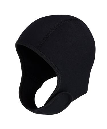 TOBWOLF Diving Hood, 2.5mm Neoprene Dive Cap Surf Cap, Stretchable Diving Cap with Chin Strap, Thermal Wetsuit Hood Cap, Surfing Hood for Water Sports, Swimming Kayaking Snorkeling Sailing Canoeing