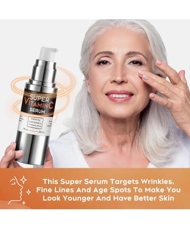 Super Vitamin C Face Serum - Hydrates Firms Anti-Aging & Smooths Skin - Cruelty Free for All Skin Types - 1 fl oz - Buy Online on GoSupps.com