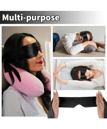 Buy Adjustable Satin Blind Eye Sleeping Mask for Women | Comfortable Sleep Travel & Meditation - Black - Buy Online on GoSupps.com