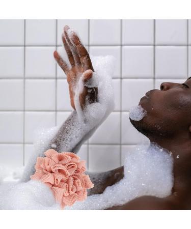Lurrose Mermaid Tail Bath Loofah Sponge | Exfoliating Shower Scrubber for Women and Men - Pink - Buy Online on GoSupps.com