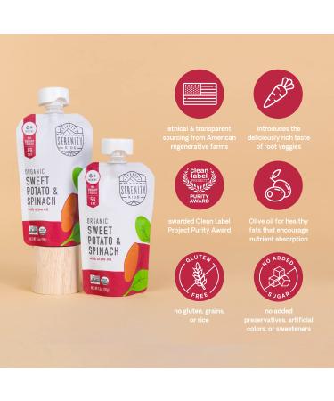 Serenity Kids 6+ Months Organic Baby Food Pouches Veggie Puree | No Added Sugar | Allergen-Free | 3.5oz BPA-Free | Variety Pack 8ct - Buy Online on GoSupps.com