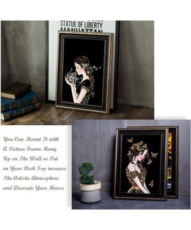 Scratch Art Rainbow Painting Paper - DIY City Crafts for Women, Engraving Art for Kids & Adults - Easter & Christmas Birthday Gift Set - 8 Sheets - Fireworks & Girls - Buy Online on GoSupps.com