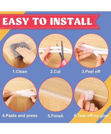 Baby Proofing  100% Silicone Edge Protector Strip  Soft Corner Protectors for Kids  6.6ft Pre-Tape Adhesive Corner Protectors for Furniture Against Sharp Corners for Cabinets  Tables  Drawers 0.6x0.6in width (6.6ft length) - Buy Online on GoSupps.com
