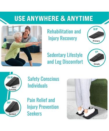Slant Board for Calf Stretching 5 Adjustable Angles Foot Block Stretcher for Physical Therapy Exercises Home Stretch Equipment for Squat Ankle Foam Incline Boards Wedge Calve Raise Blocks - Buy Online on GoSupps.com
