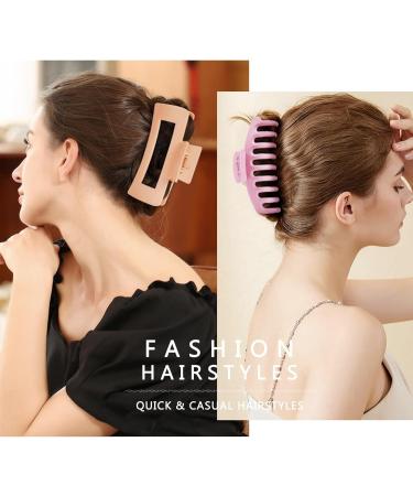 LuSeren Hair Clips for Women 4.3 Inch Large Hair Claw Clips for Women Thin Thick Curly Hair Big Matte Banana Clips Strong Hold Jaw Clips (Multi Color) Beige Pink Green Khaki Brown Black - Buy Online on GoSupps.com