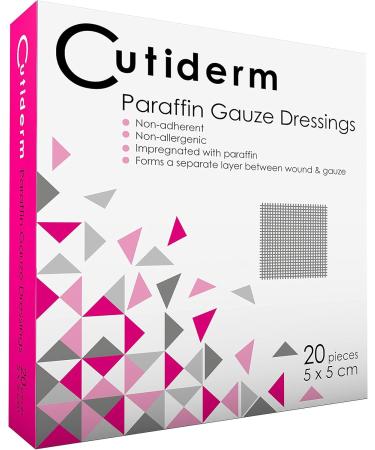 Buy Cutiderm Sterile Paraffin Gauze Compress 5cm x 5cm - Pack of 20 | International Shipping Available - Buy Online on GoSupps.com