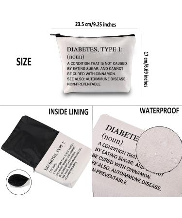Type 1 Diabetes Awareness Makeup Bag - Gift for Diabetes Warrior - Support Cosmetic Bag with Humorous Diabetes Definition - Buy Online on GoSupps.com