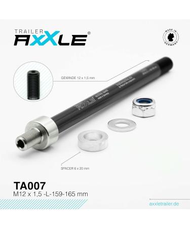 High-Quality Stainless Steel Trailer Axxle | Pin Axle for Bicycle Trailers | Available in Various Sizes | Fits Bicycles with 169-184mm Area M12x1 Thread - Buy Online on GoSupps.com