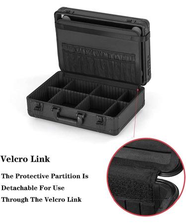 Travel Make-Up Suitcase - Professional LED Hairdresser Kit | Large Capacity Makeup Case (40x26x16cm) - Black - Buy Online on GoSupps.com