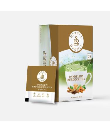 Dandelion Root Tea (50 Tea Bags) with Burdock Root for Liver and Colon Cleanse with Ginger Root Red Clover| Detox Tea For Smooth Move