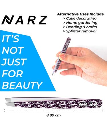 NARZ Professional Slanted Tweezer for Ingrown Hair - Stainless Steel Precision Tweezers for Facial Hair Removal - 1 Piece - Buy Online on GoSupps.com
