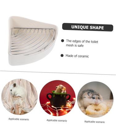 VANZACK Small Pet Ceramic Toilet Bunny Litter Tray Bunny Pet Toilet Small Pet Cage Supply Hamster Potty Cat Litter Boxes Rabbit Training Potty -Fall Bunny Potty Cat Toilet Bunny Toilet 24x18.5cm White - Buy Online on GoSupps.com