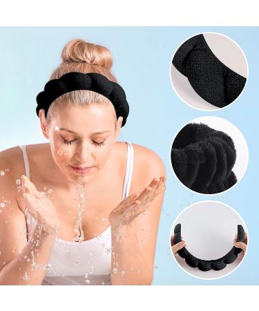 Soft Makeup Headband Set | Sponge Spa Headband for Women | Black Skincare Headbands for Face Washing, Shower, Makeup Removal - Buy Online on GoSupps.com