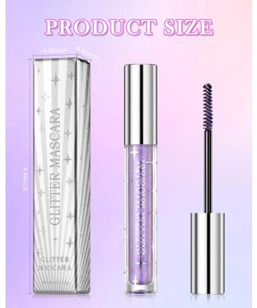 Glitter Diamond Mascara 2 Colors Silver Gold Colored Shimmer Mascara Long Lasting Waterproof Smudge-proof Sparkly Mascara Voluminous & Thickening Eyelashes Makeup for Women Party Stage Use-01+02 - Buy Online on GoSupps.com
