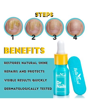 Belle Azul Dr. Nails Anti-Fungal Treatment | Nail Polish 3x10ml - Strengthen Nails with Organic Argan & Tea Tree Oil Vitamin E - Made in Spain - Buy Online on GoSupps.com