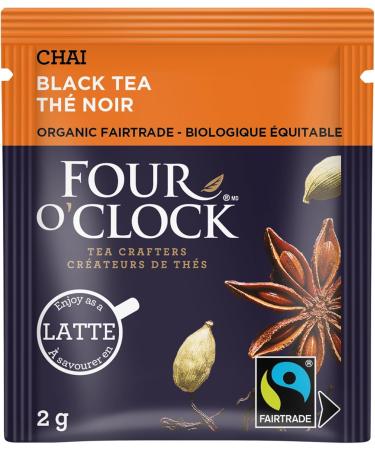 Four O'Clock Black Tea Chai Organic Fairtrade Non-Gmo Kosher Gluten-Free 6 Packs (96 teabags) - Buy Online on GoSupps.com