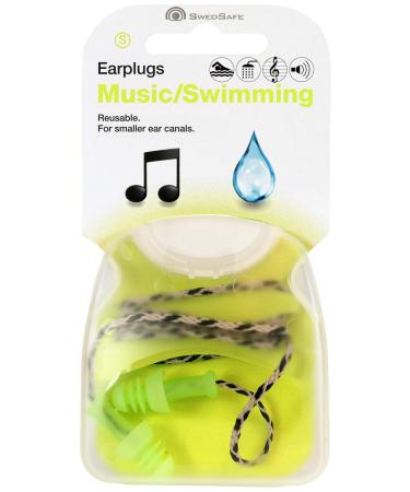 Swedsafe hearing protection earplugs for music and swimming 24dB - Motorsport hearing protection plug with cord and storage box S/M Small