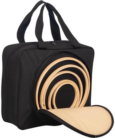 Portable Craft Kits Storage Bag - Embroidery Project Tote with Multifunctional Pockets (Black) - Buy Online on GoSupps.com
