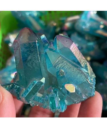Natural Crystal Rough Blue Angel Aura Crystal Cluster Coating Quartz Cluster StoneHome Decoration Natural Stones Crystal Cluster (Size : 30-45g) - Buy Online on GoSupps.com