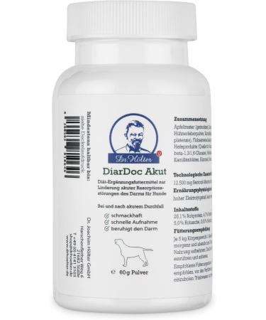 Dr. H lter DiarDoc Akut for Dogs | 60g Powder for Acute Diarrhea & Digestive Disorders - International Shipping Available - Buy Online on GoSupps.com