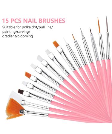 Resin Nail Art Palette with Gold Edge | Pink Makeup Display Board & 20Pcs Nail Brushes | Double-Ended Dotting Tool for Nails - Buy Online on GoSupps.com