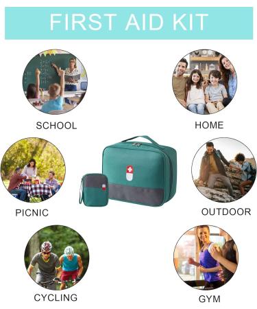 Leonshco Large Capacity Medication Bag - Waterproof Travel Pharmacy & First Aid Storage | Portable Medical Pocket for School Travel Camping & Home (Green) - Buy Online on GoSupps.com