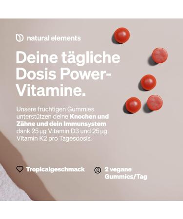Buy Vegan Vitamin D3 K2 - 120 Fruity Gummies 1 000 I.E. Daily Dose Sugar-Free & Tropical Flavor - K2Vital - Made in Germany - Buy Online on GoSupps.com