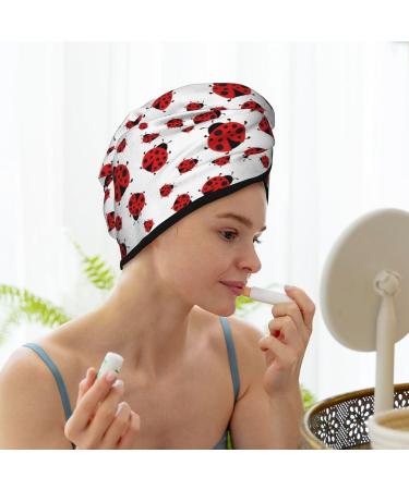 Buy Cute Ladybirds Microfiber Hair Towel - Super Absorbent Coral Velvet Wrap for Long Curly & Thick Hair - Buy Online on GoSupps.com